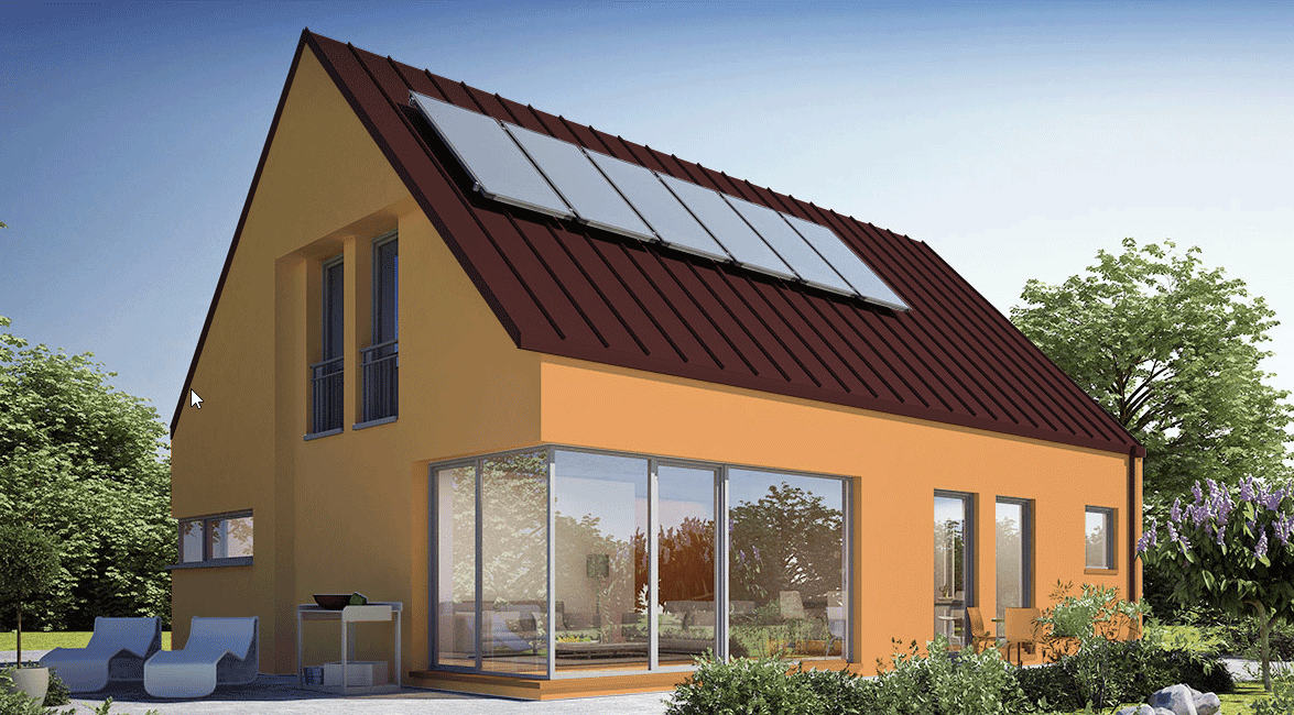 Roof RAL 3009, Elevation RAL 1017