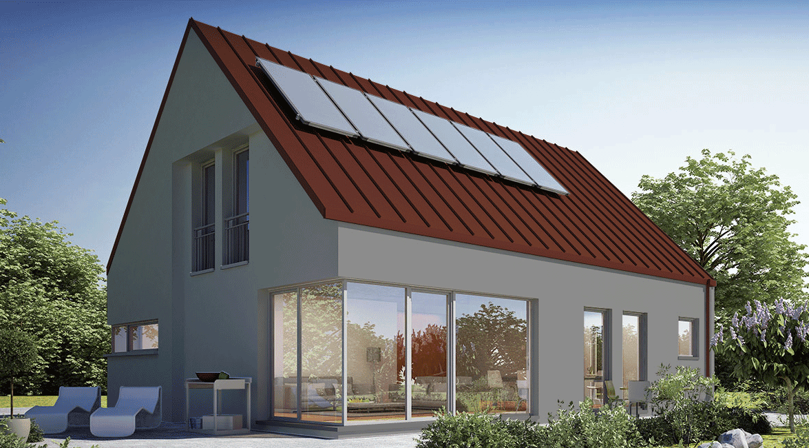 Roof RAL 3009, Elevation RAL 9022