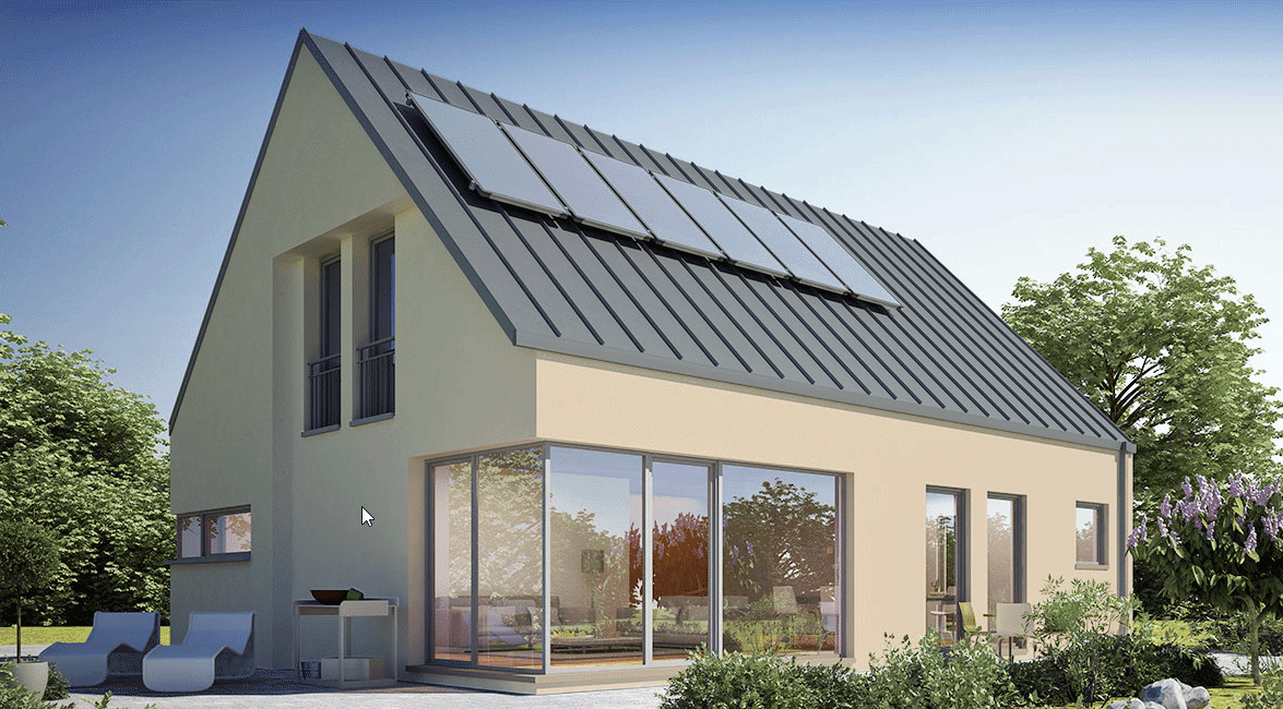 Roof RAL 7036, Elevation RAL 1014