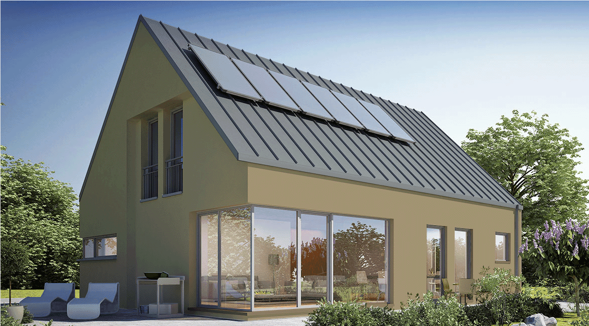 Roof RAL 7036, Elevation RAL 1019