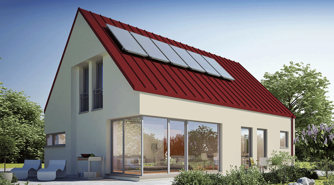Roof RAL 3011, Elevation RAL 1013